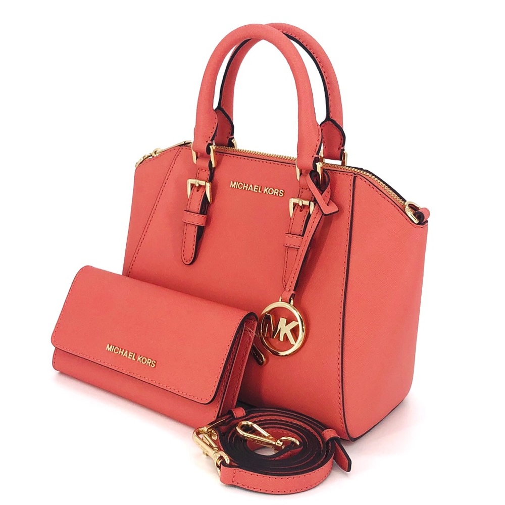 2PCS Michael Kors Ciara Medium Satchel Wallet Set - Picture 2 of 8